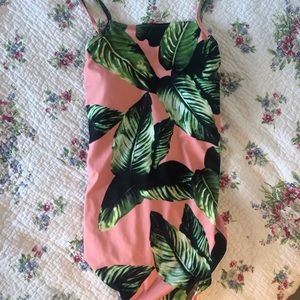 AlbionFit XL Waikiki Palm Print One Piece Swimsuit